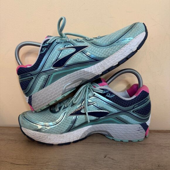 Brooks Adrenaline GTS 16 Womens Sz 9.5 Shoes Road Running Pink Navy Teal - Picture 5 of 8